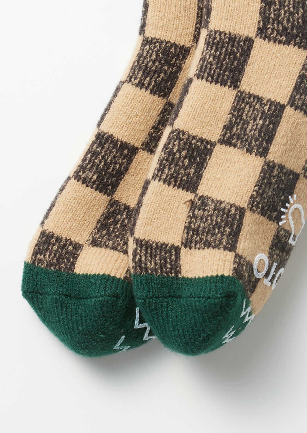 Pile Room Socks Checkerboard - L.Orange/D.Green - R1497
