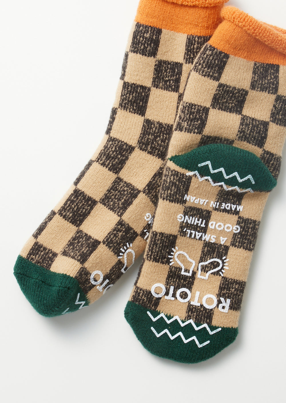 Pile Room Socks Checkerboard - L.Orange/D.Green - R1497