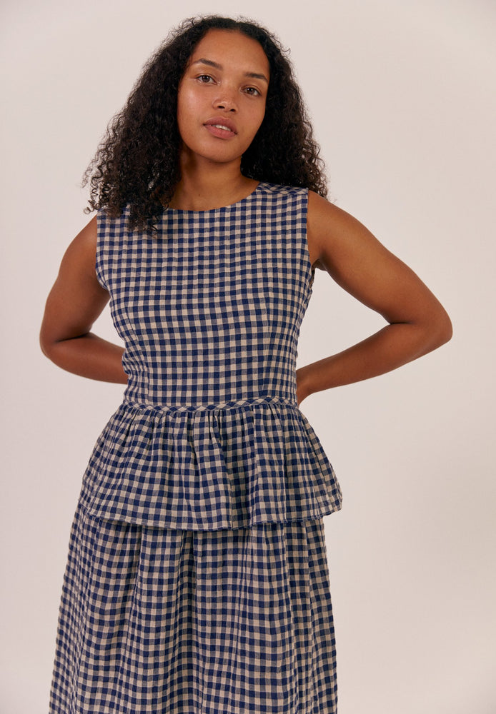 
                  
                    Tear Dress - Navy Check
                  
                