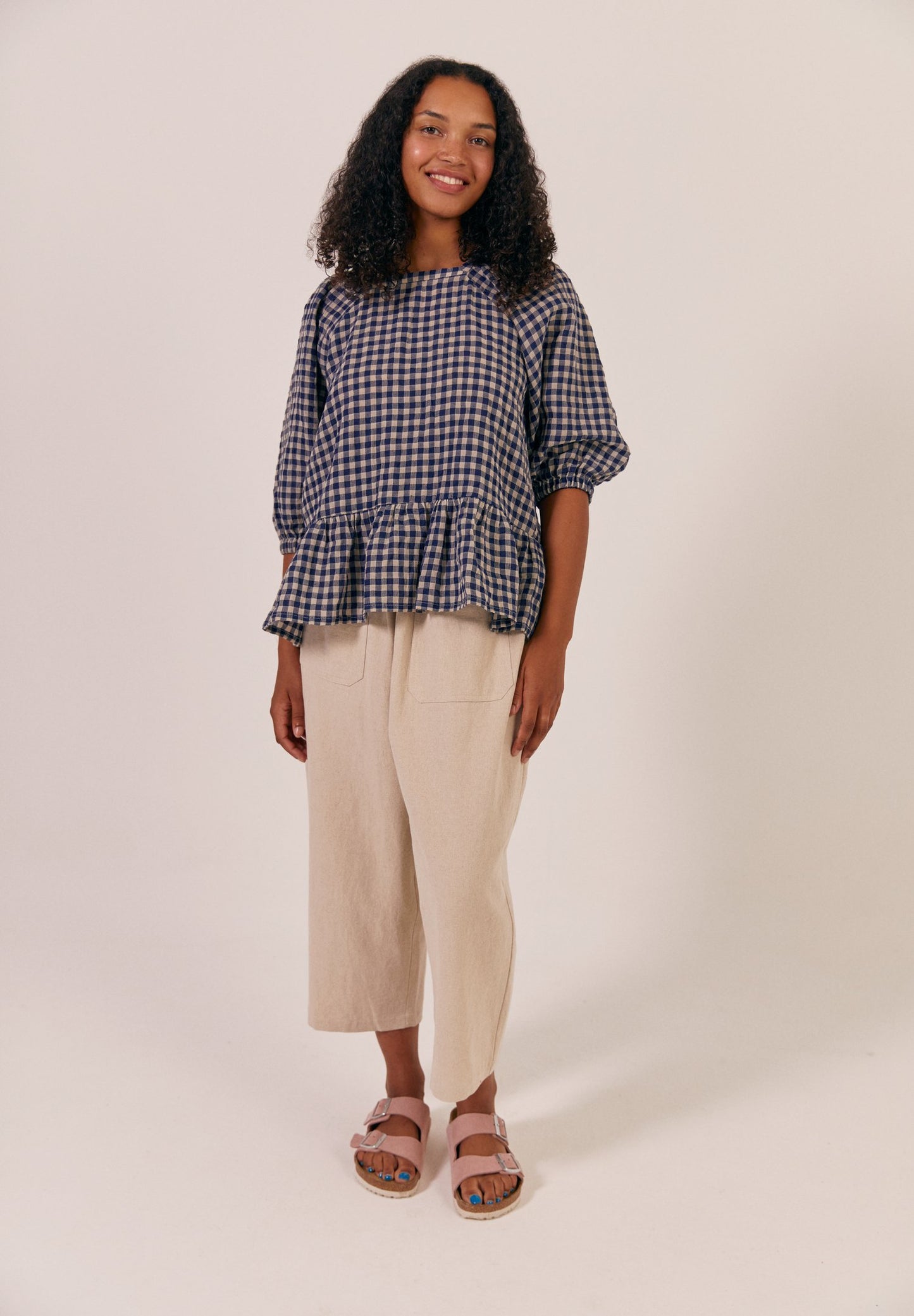 
                  
                    Fara Top - Navy Check
                  
                