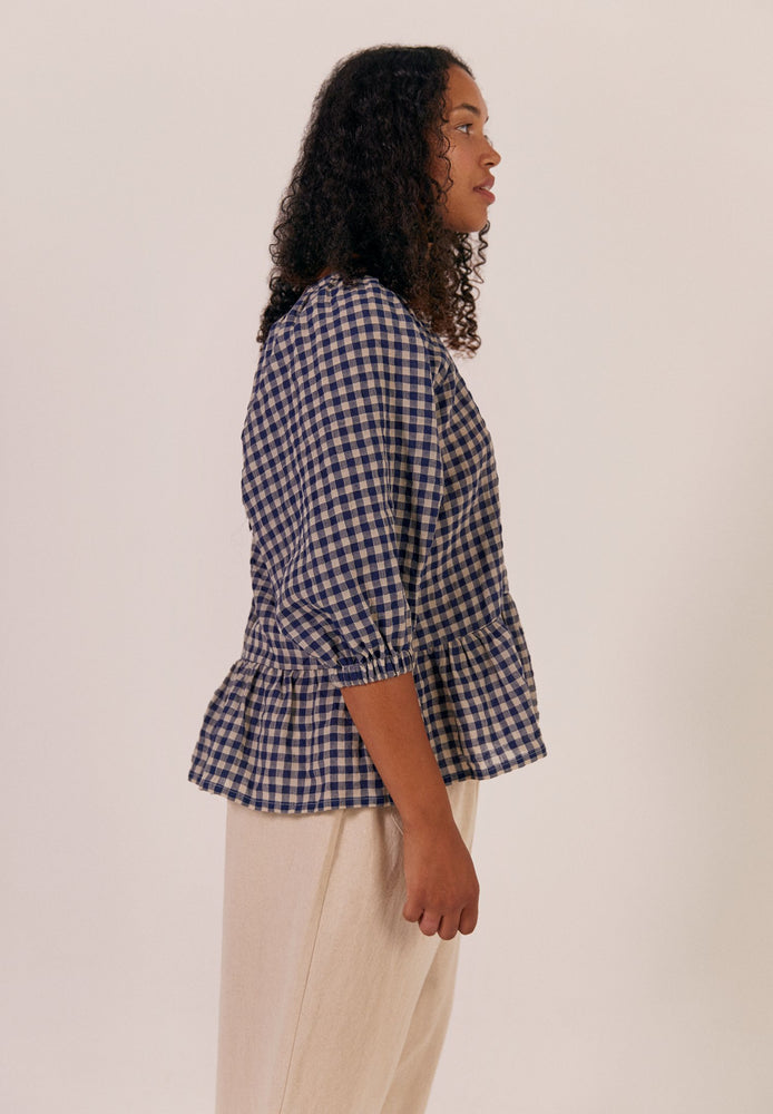 
                  
                    Fara Top - Navy Check
                  
                