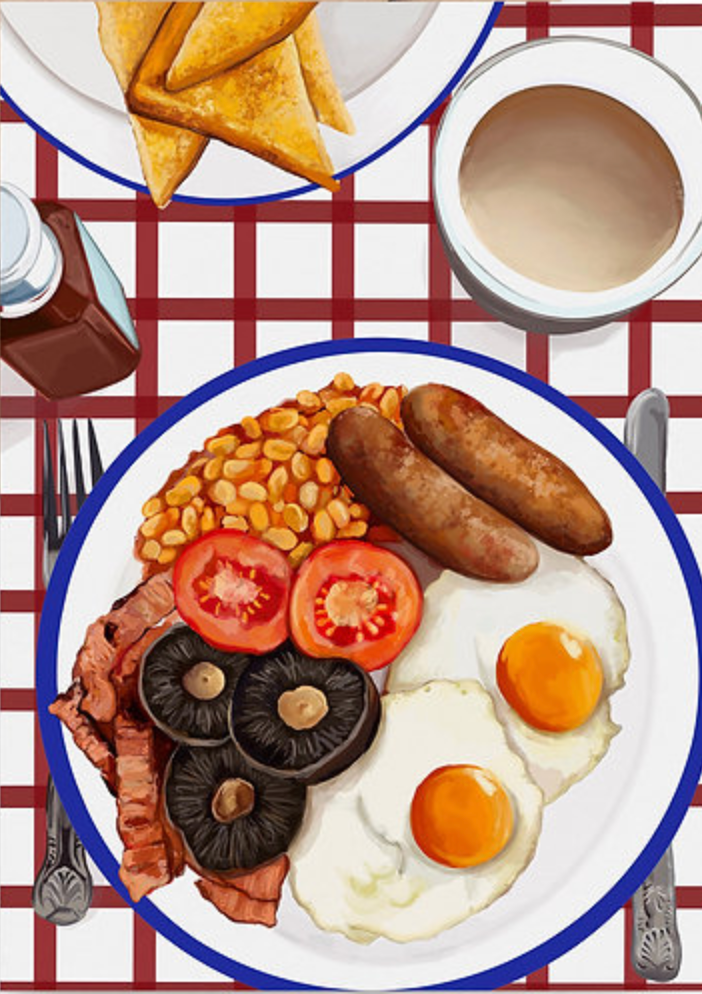 Fry Up Scene Greetings Card