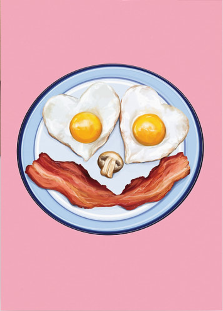 Love Breakfast Smiley Greetings Card