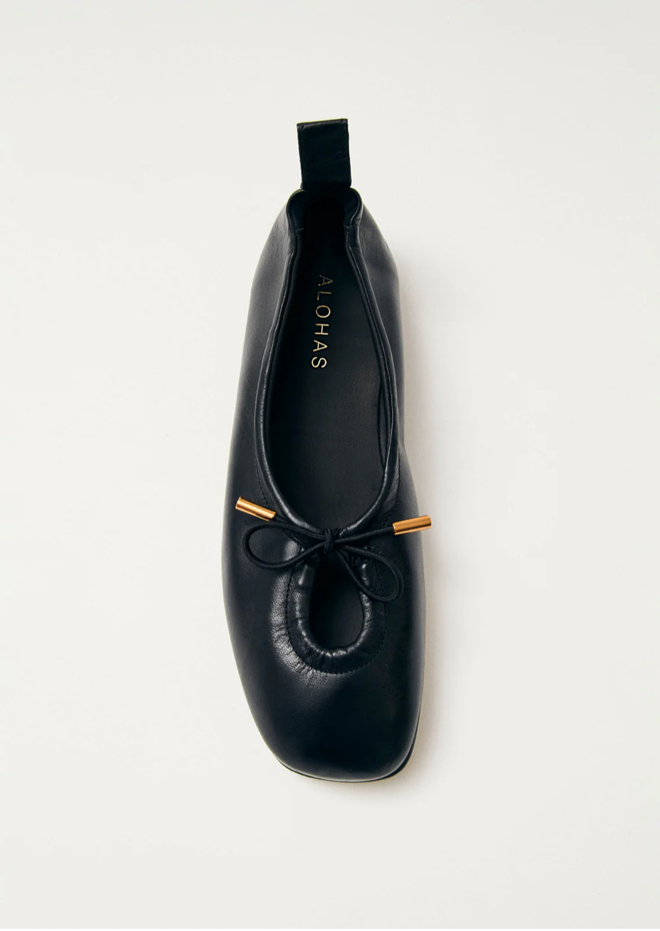 Rosalind Leather Ballet Flats - Black