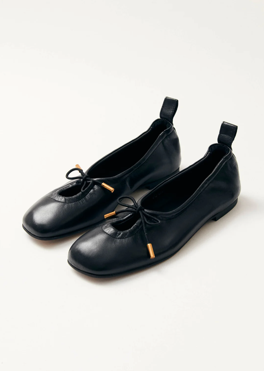 
                  
                    Rosalind Leather Ballet Flats - Black
                  
                