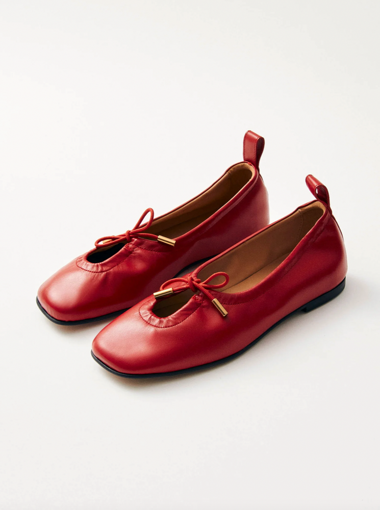 
                  
                    Rosalind Leather Ballet Flats - Red
                  
                