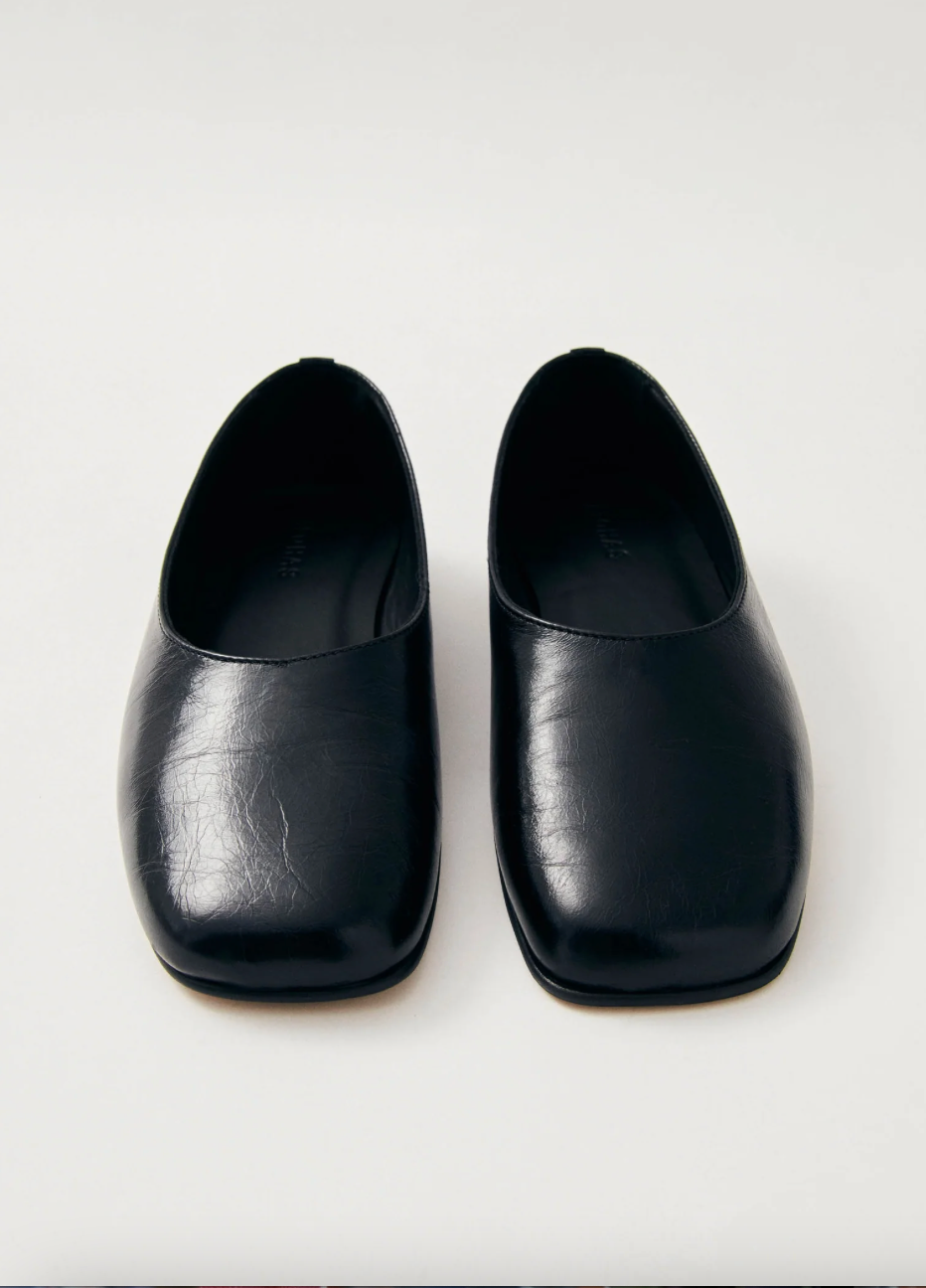 Edie Leather Ballet Flats - Black