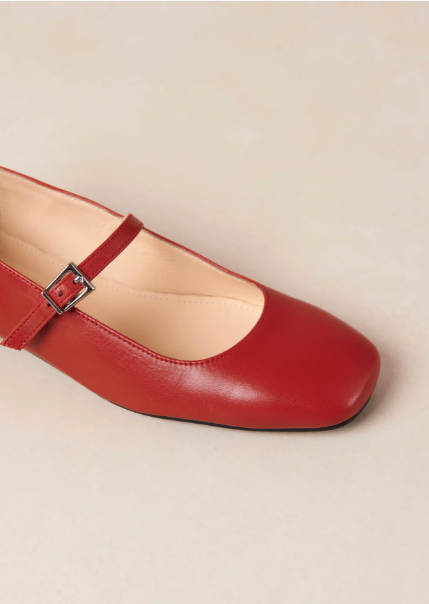 
                  
                    Por Do Sol Leather Ballet Flats - Red
                  
                