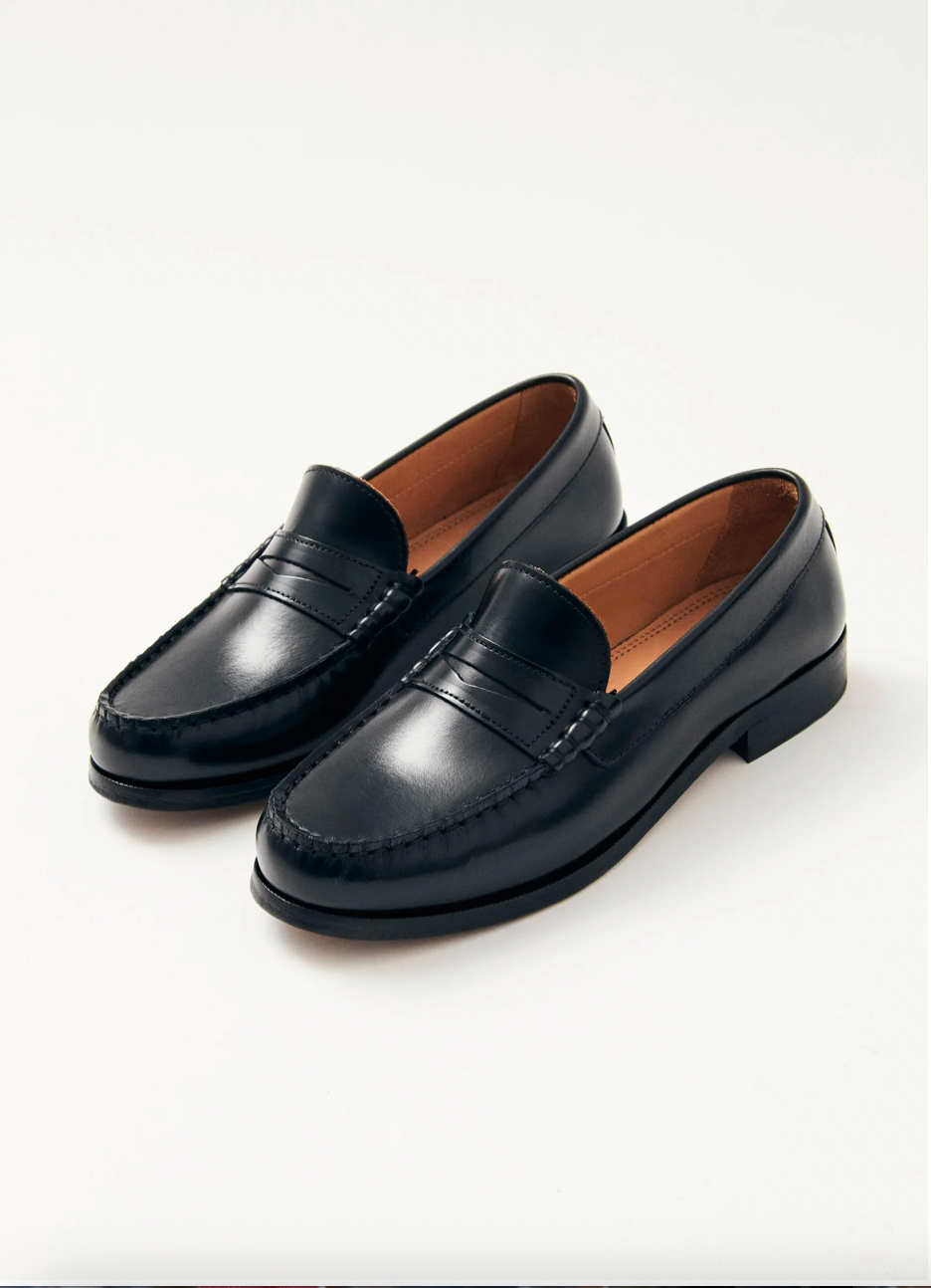 
                  
                    Rivet Leather Loafers - Black
                  
                