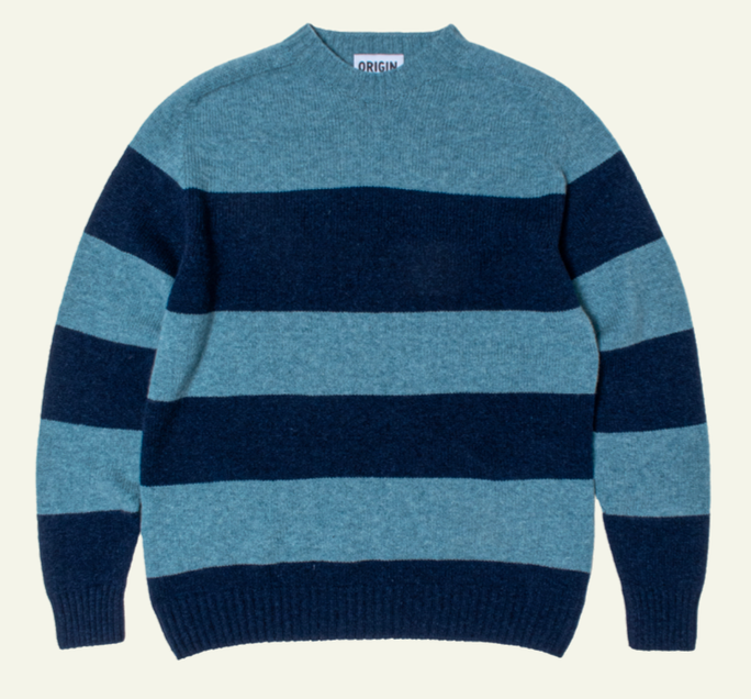 Seamless Stripe Crew Neck - Oribe Green/Cosmos