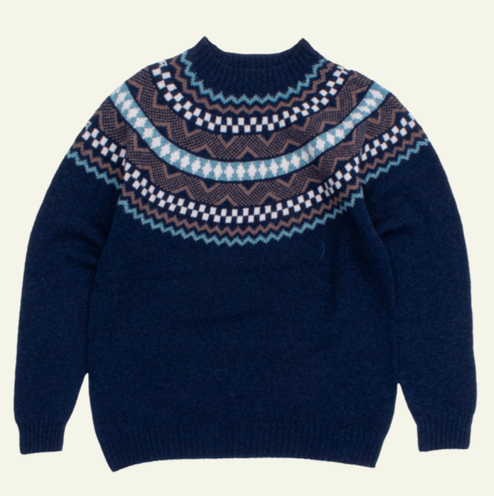 Soho Yoke Knit - Navy/Camel/Blue/White
