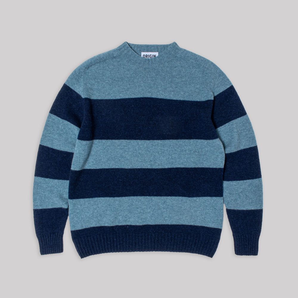 Seamless Stripe Crew Neck - Oribe Green/Cosmos