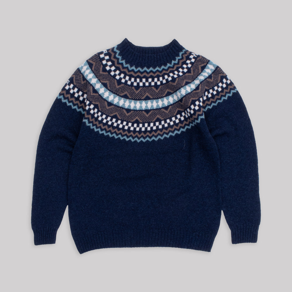 Soho Yoke Knit - Navy/Camel/Blue/White