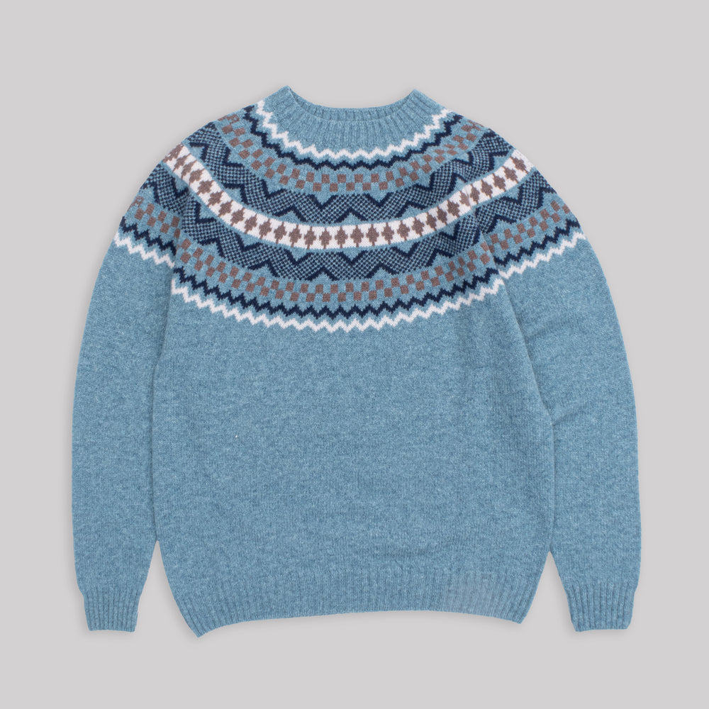 Soho Yoke Knit - Blue/Camel/White