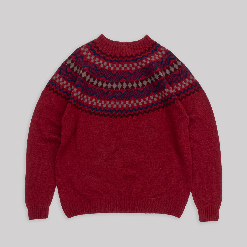 Soho Yoke Knit - Red/Blue/Grey
