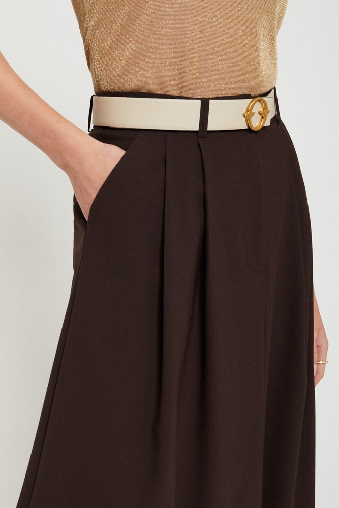 
                  
                    Front Pleat Midi Skirt - Ebano
                  
                