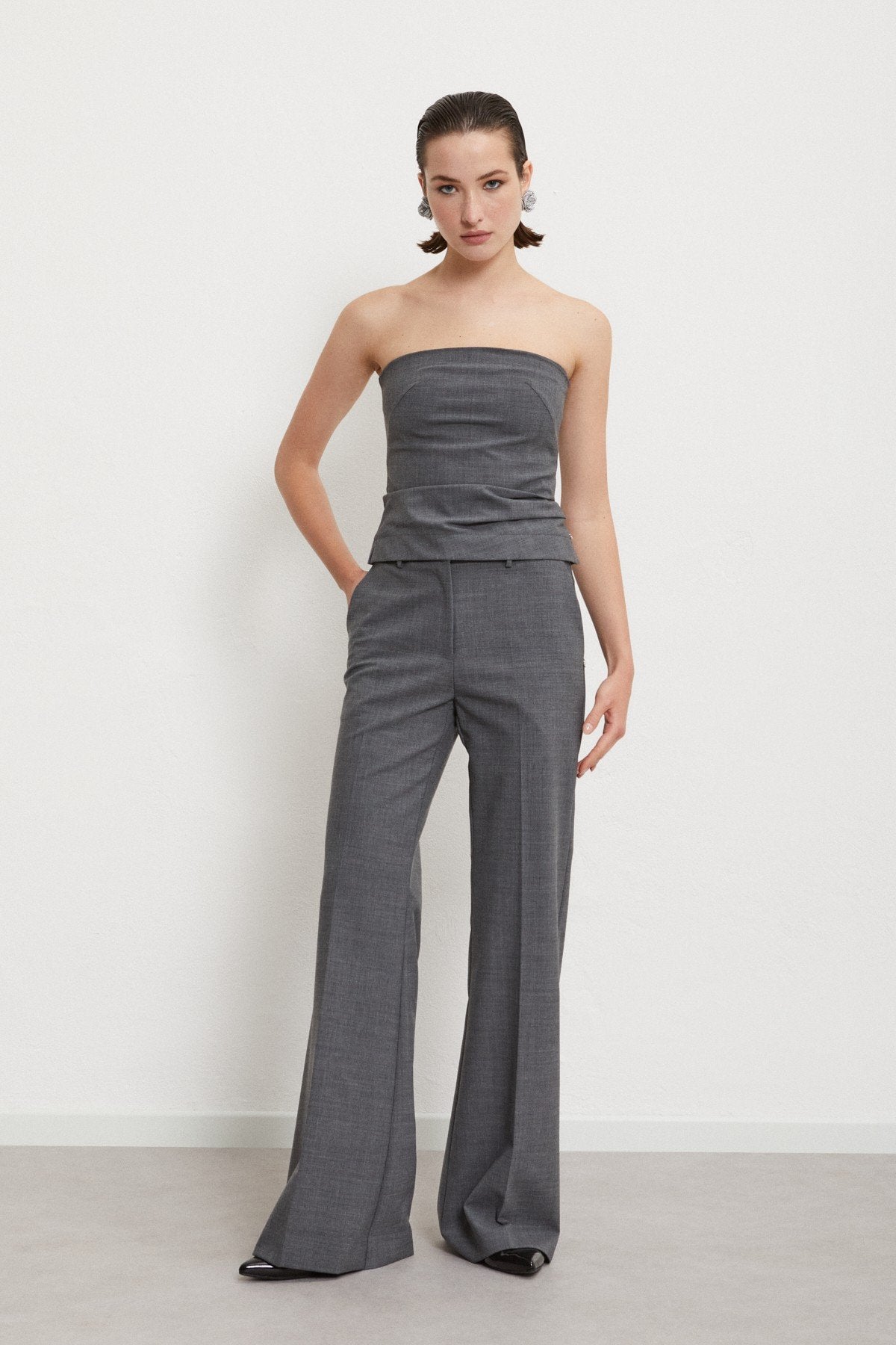 
                  
                    Front Pleat Bustier - Grey
                  
                