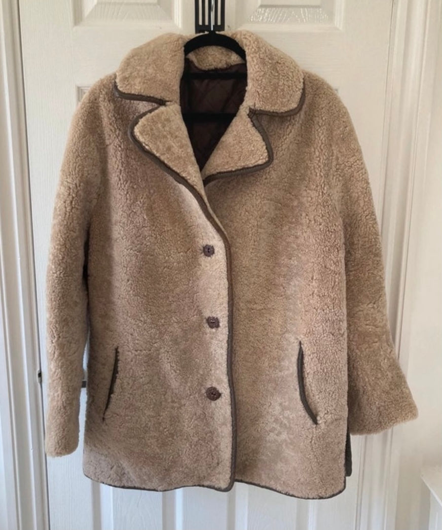 Vintage 70's Shearling Coat - Natural