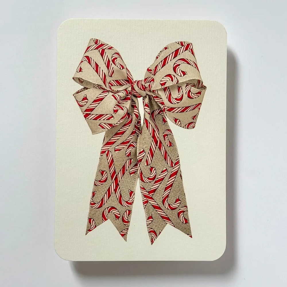 Candy Cane Bow Greeting Card