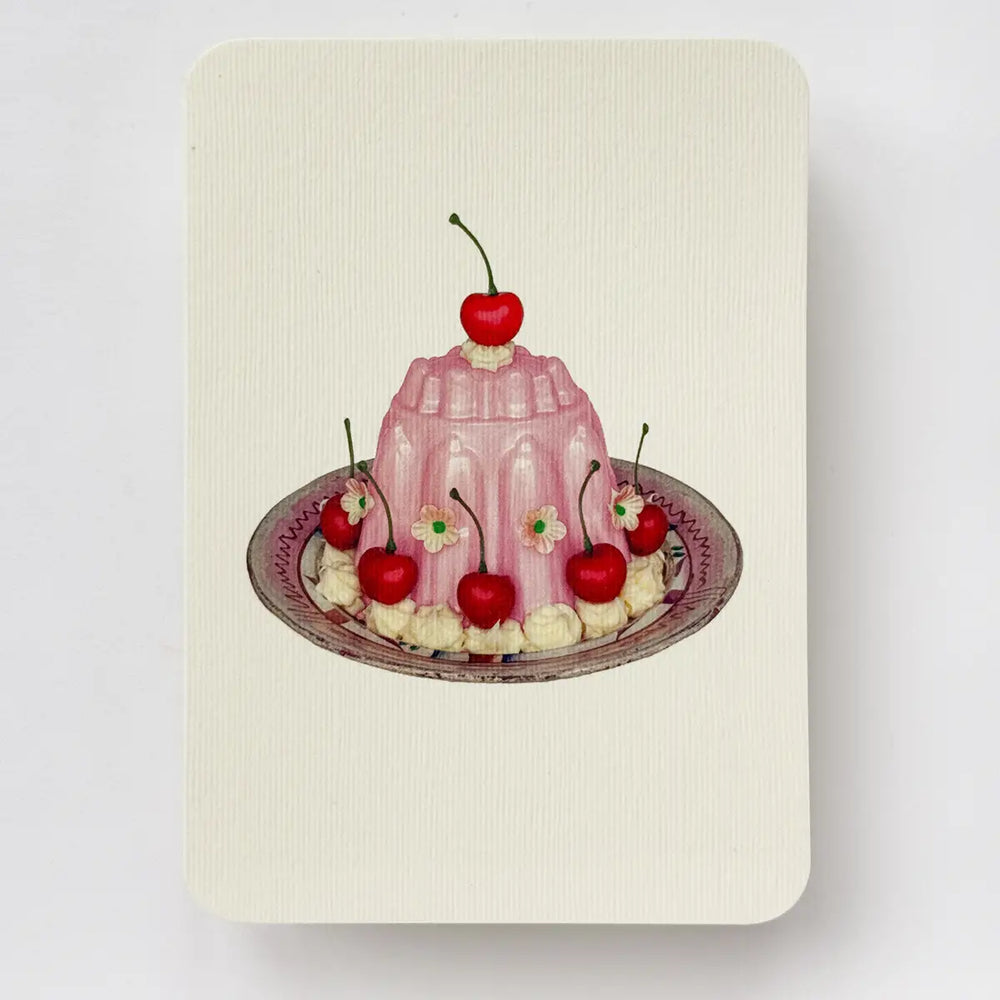 Rose Petal Cream Blancmange Greeting Card