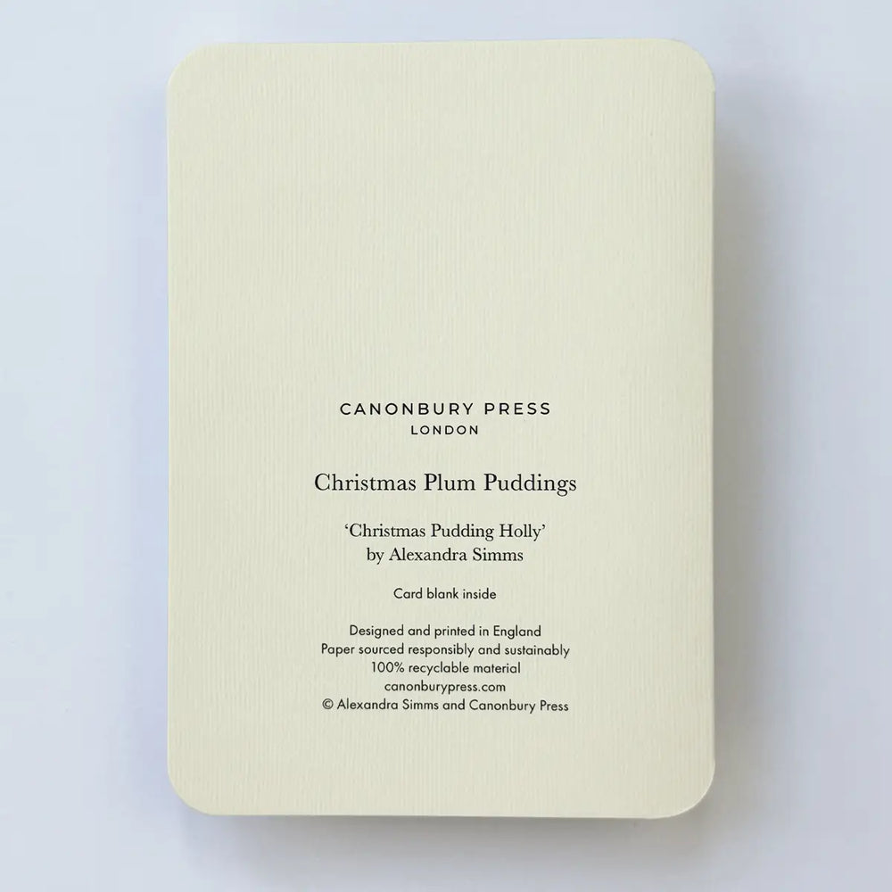 
                  
                    Christmas Plum Pudding Holly Greeting Card
                  
                