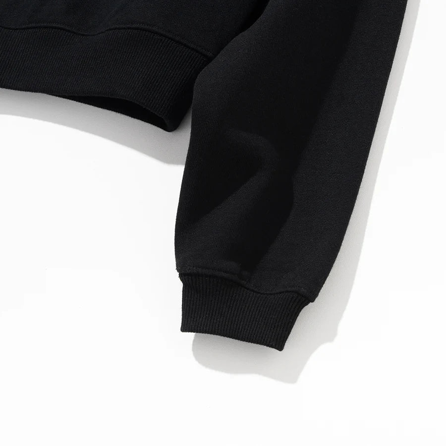 
                  
                    Half Zip Up Sweatshirt - Black
                  
                