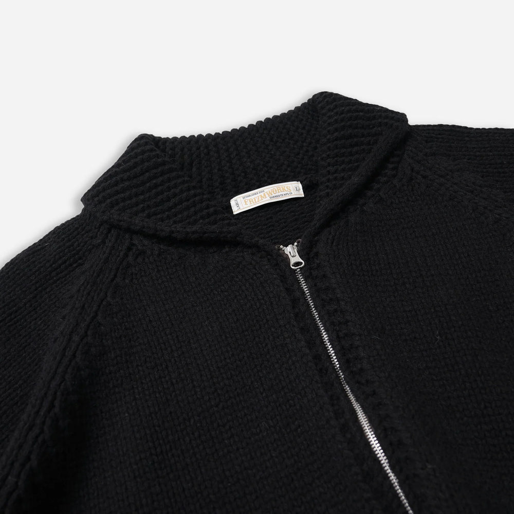 
                  
                    Heavy Cowichan Zip Up Cardigan - Black
                  
                