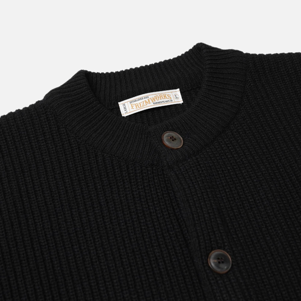 
                  
                    Heavy Wool Round Cardigan - Black
                  
                