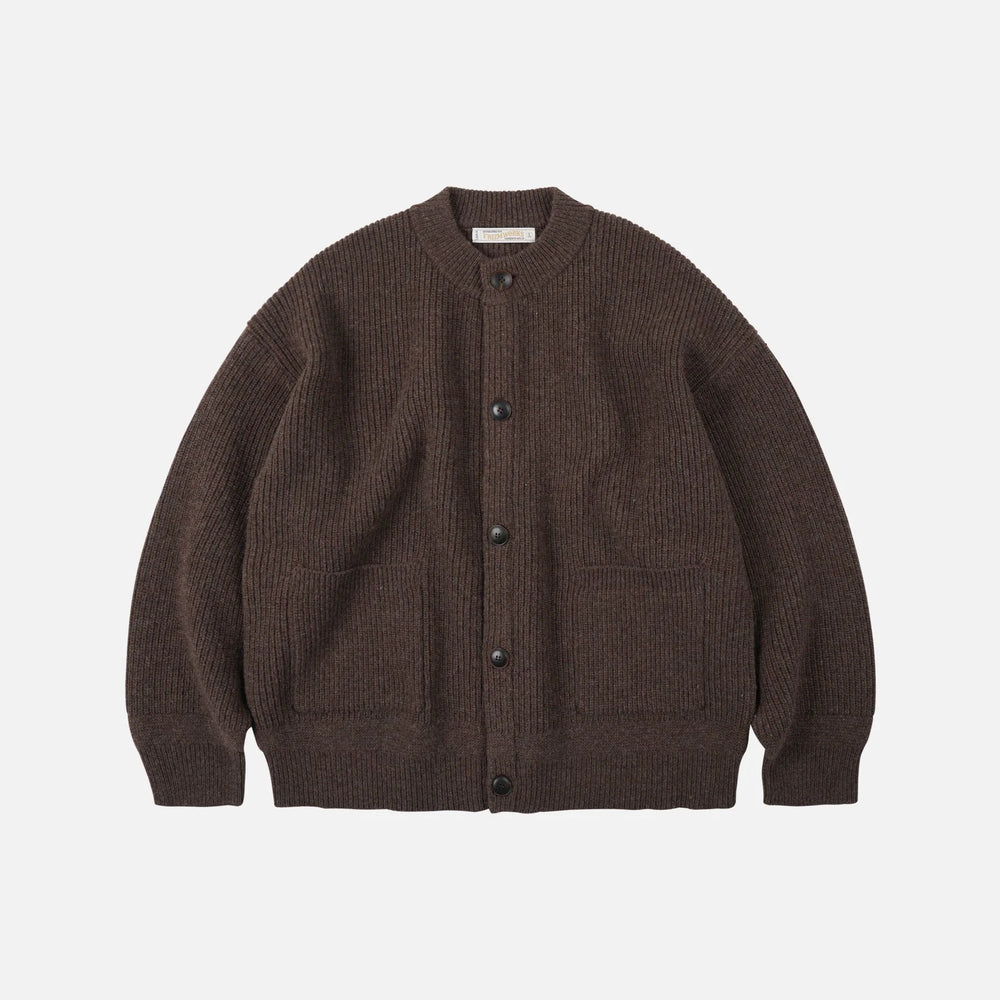Heavy Wool Round Cardigan - Chocco Brown
