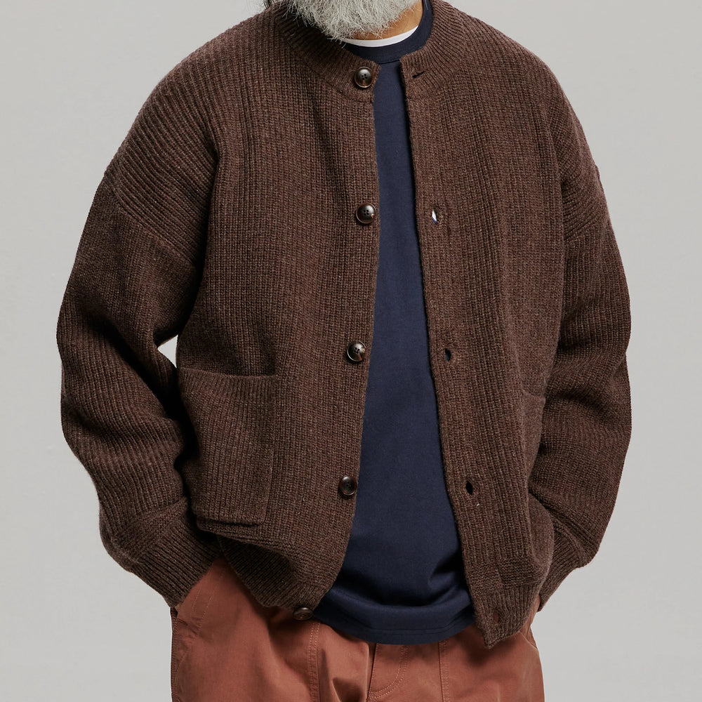 
                  
                    Heavy Wool Round Cardigan - Chocco Brown
                  
                