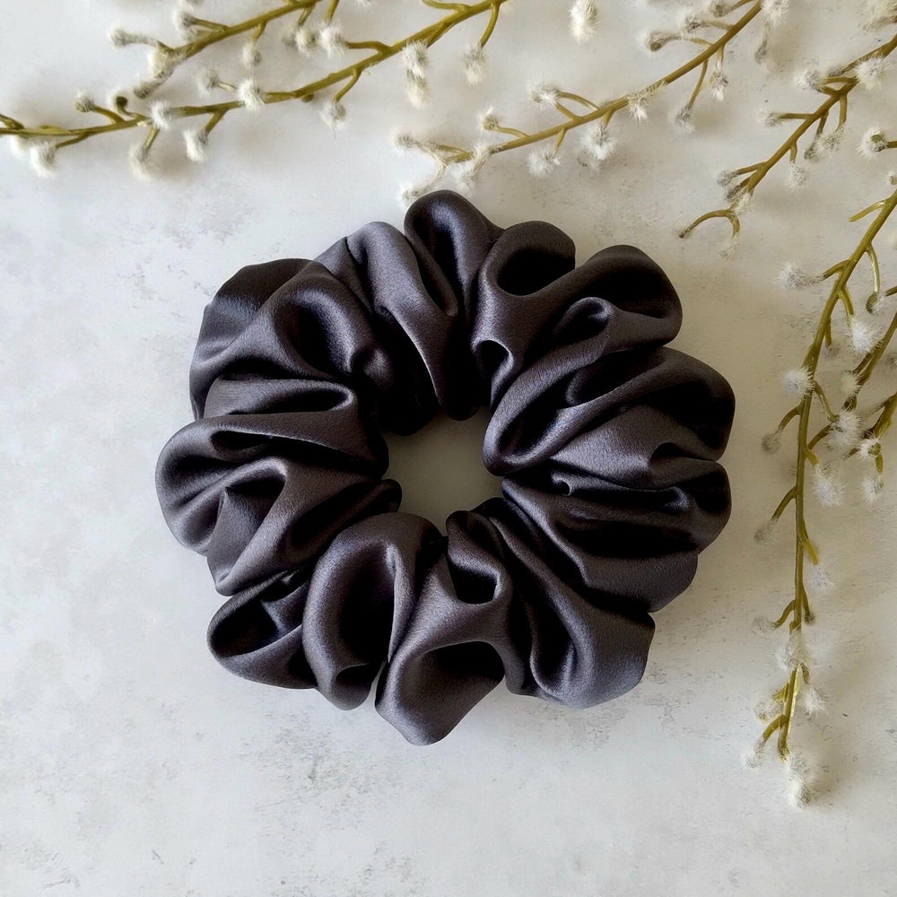 Silk Scrunchie - Charcoal