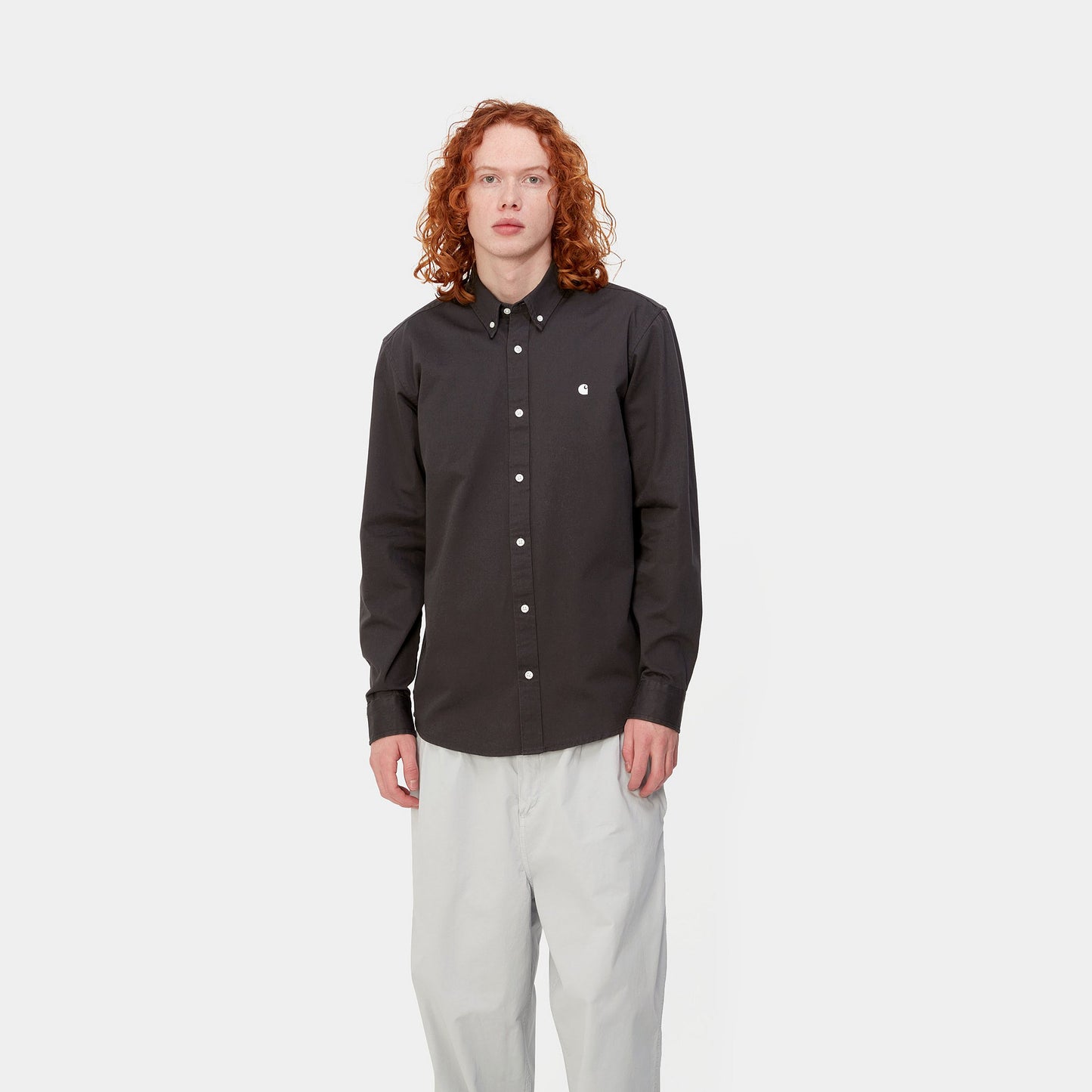 
                  
                    L/S Madison Shirt - Charcoal/White
                  
                