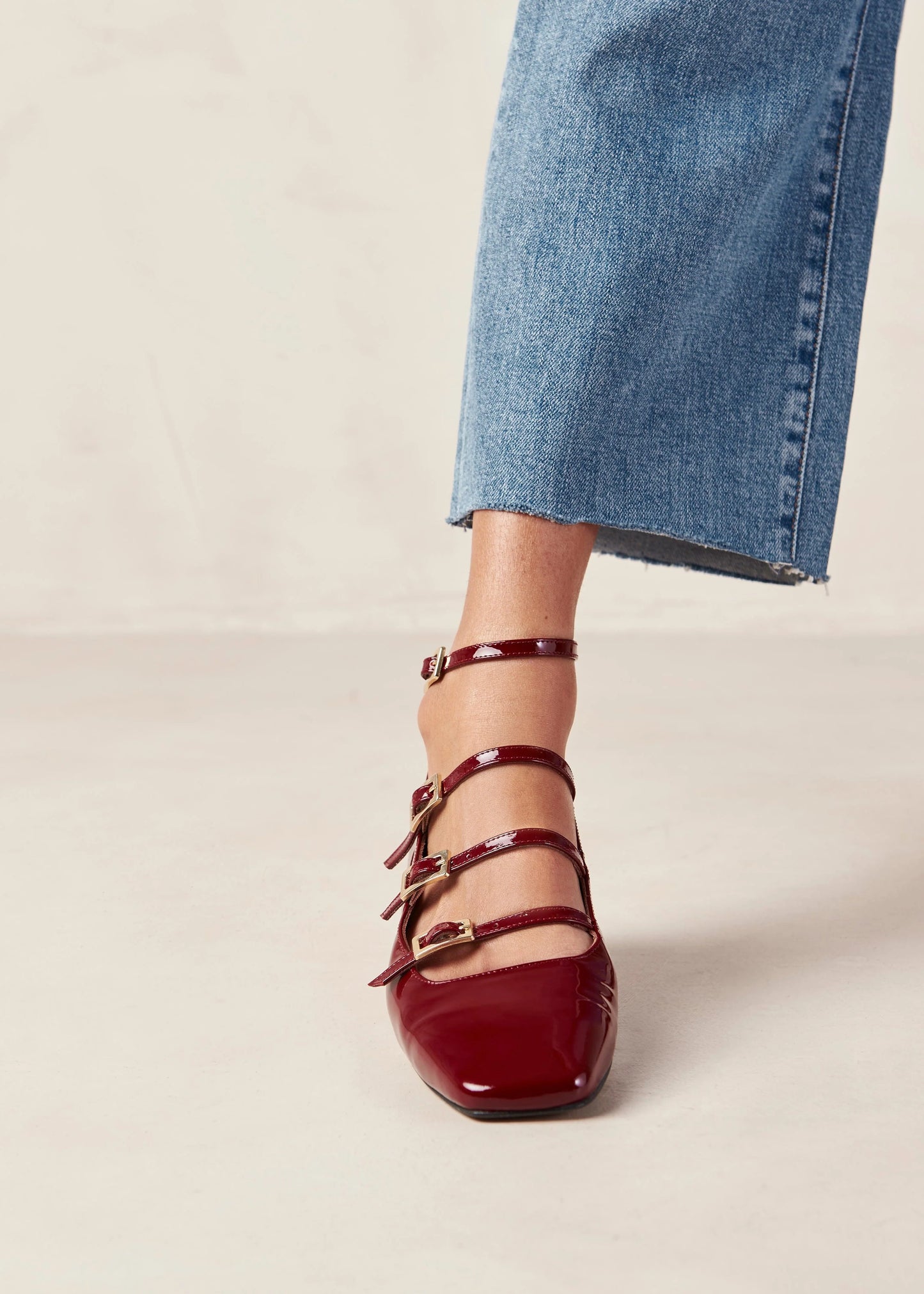 Red lace up ballet flats on sale