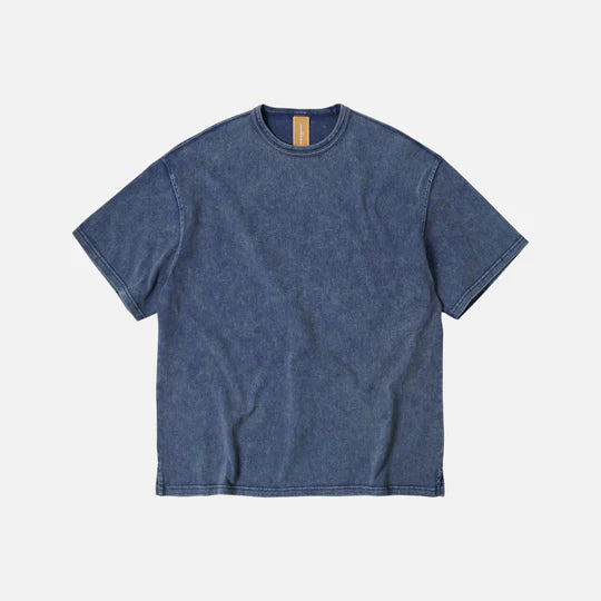 OG Vintage Dyeing Half Tee - Washed Navy