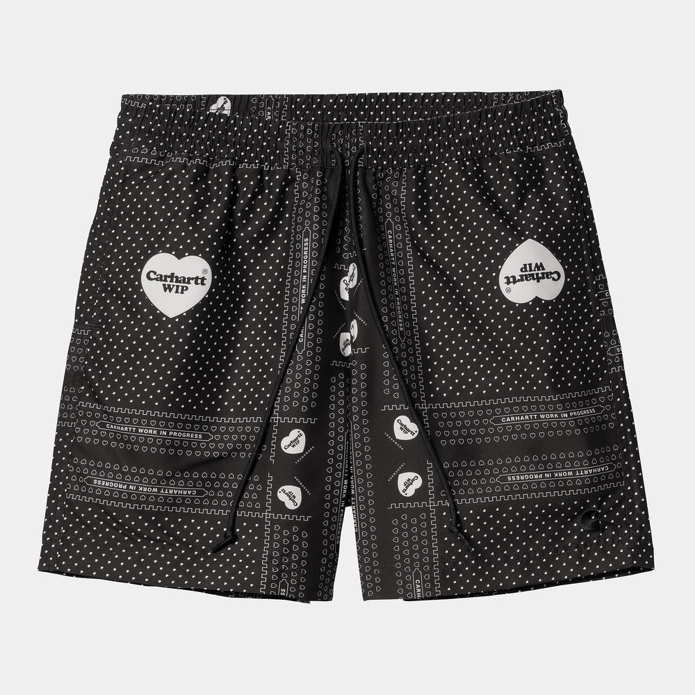 Slater Swim Shorts - Heart Bandana Print Black