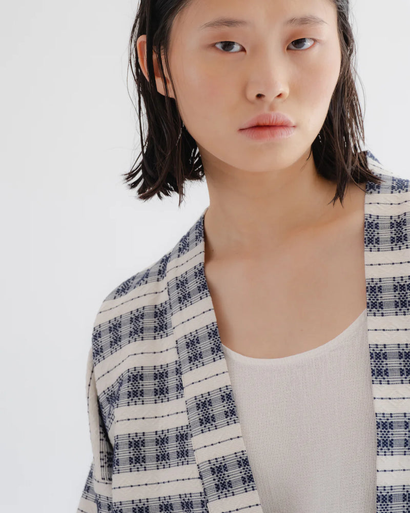 
                  
                    Kimono - Beldi Jacquard - Off White/ Blue
                  
                