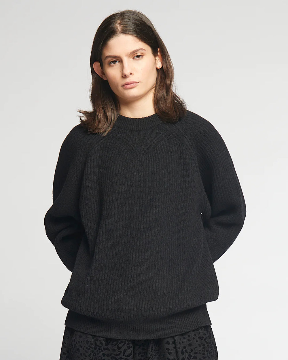 Crew Neck Sweater - Black