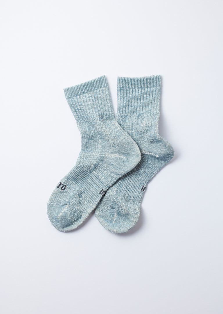 R1380 - Double Face Mid Socks 'Organic Cotton' - L.Blue