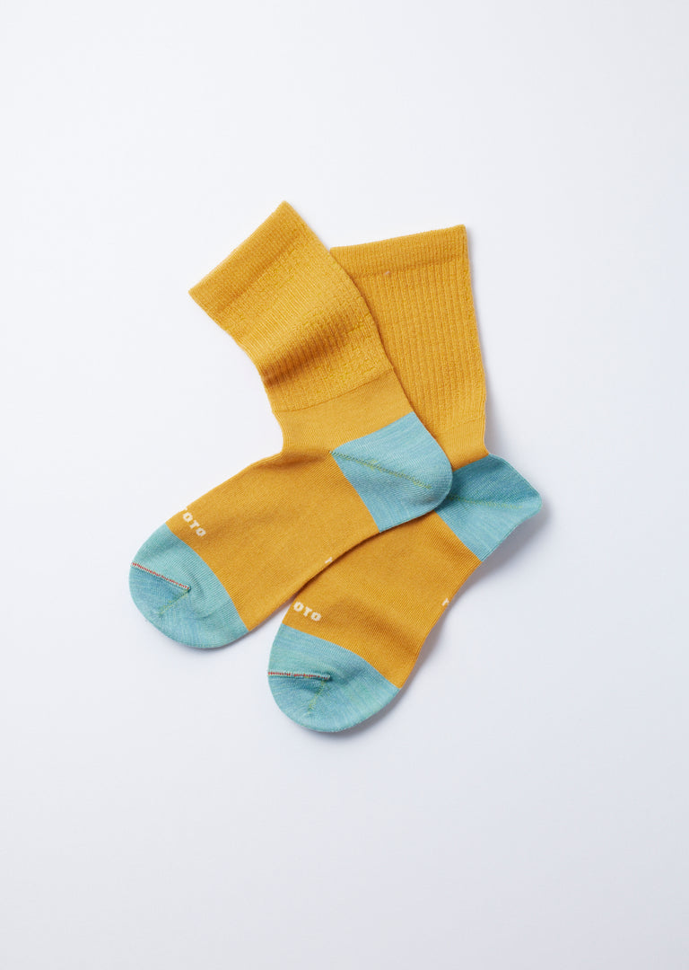 Hybrid Crew Socks 'Merino Wool' - Yellow/L.Blue - R1376