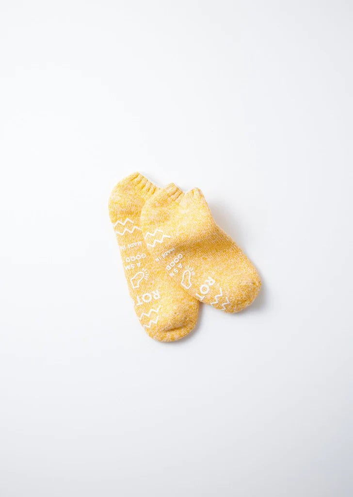 R1361 Recycled Cotton Pile Sockslipper - Ivory/Yellow