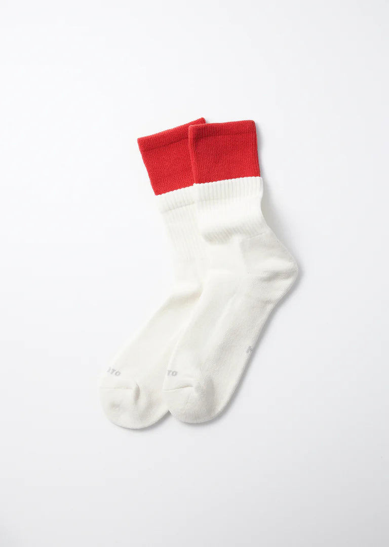 
                  
                    R1421 - Organic Cotton Double Layer Crew Socks - Red/Off White
                  
                