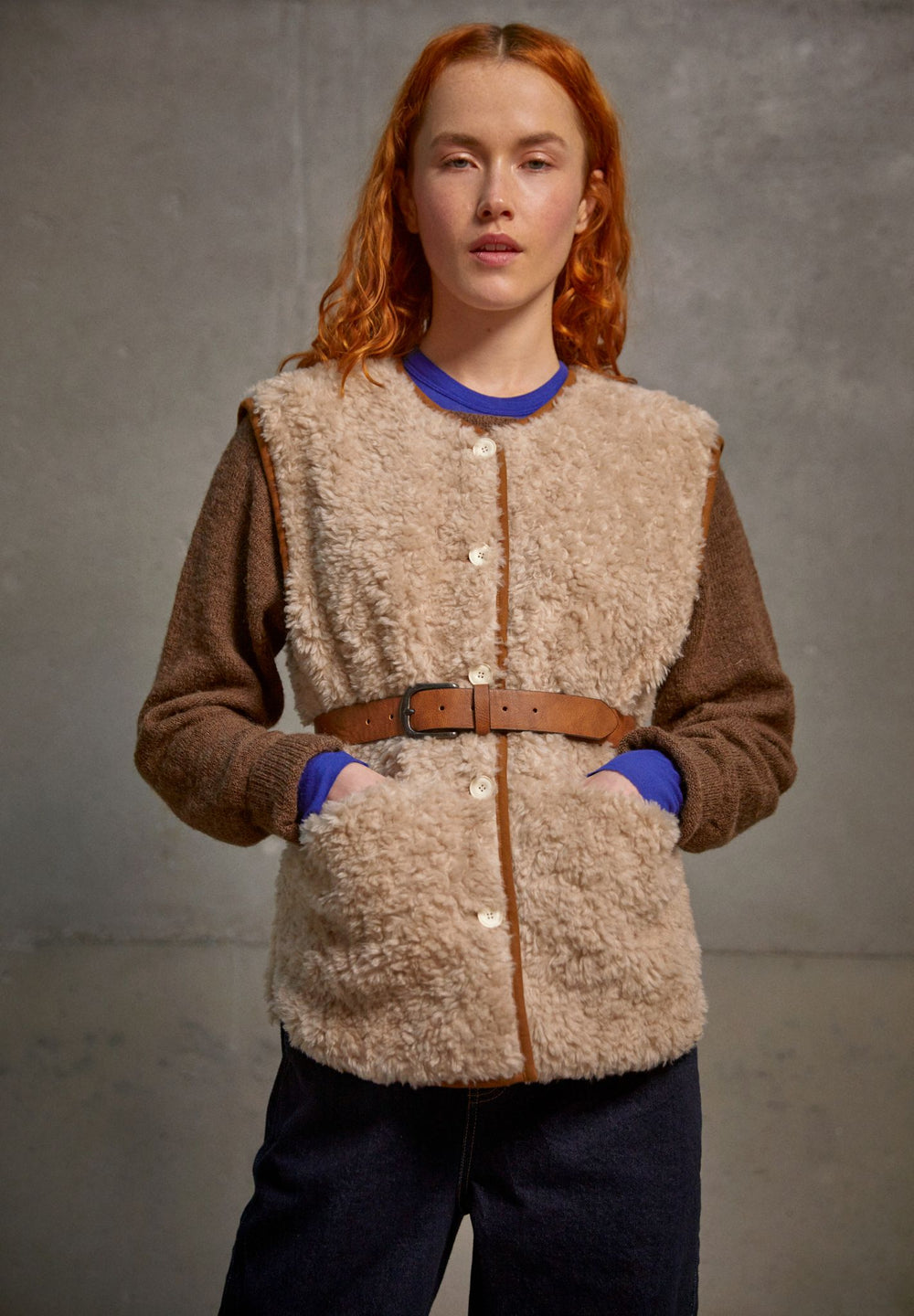 Stevie Vest - Shearling Reversible