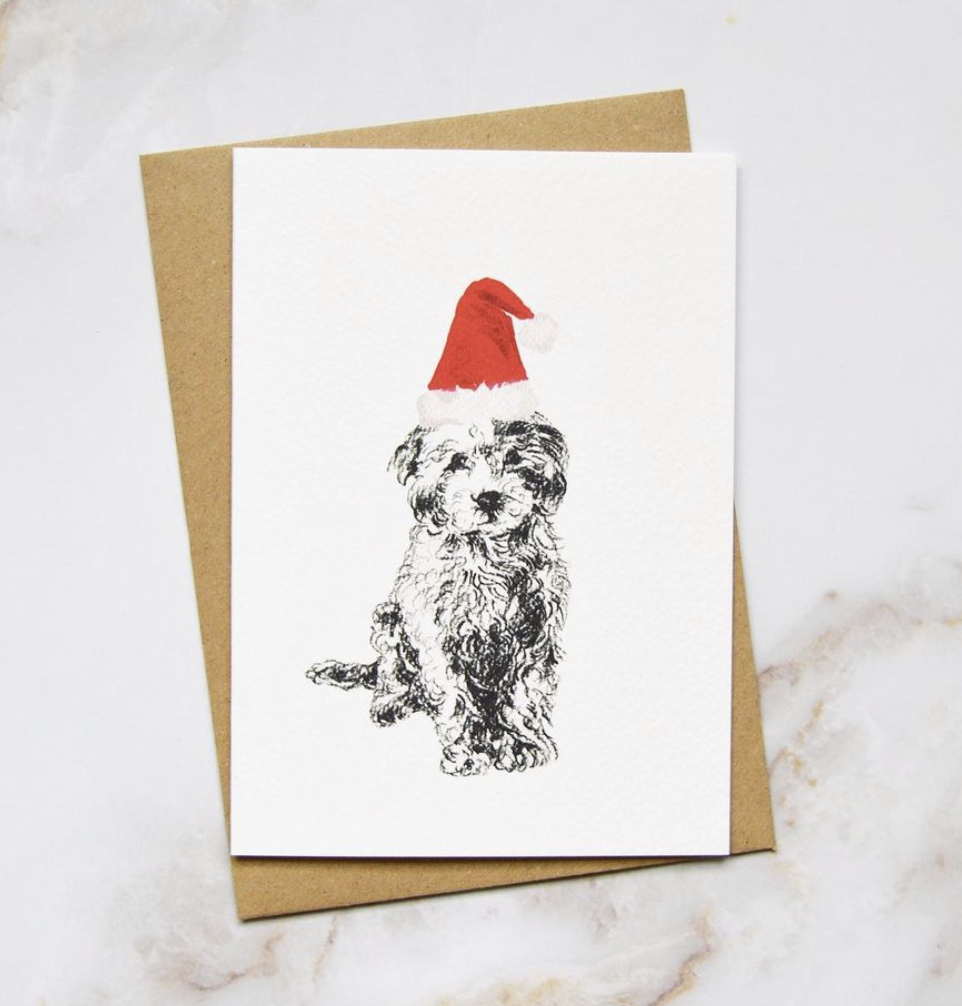 Amelia Durie Studios - Pack Christmas Card - Dog  (Small Poodle)
