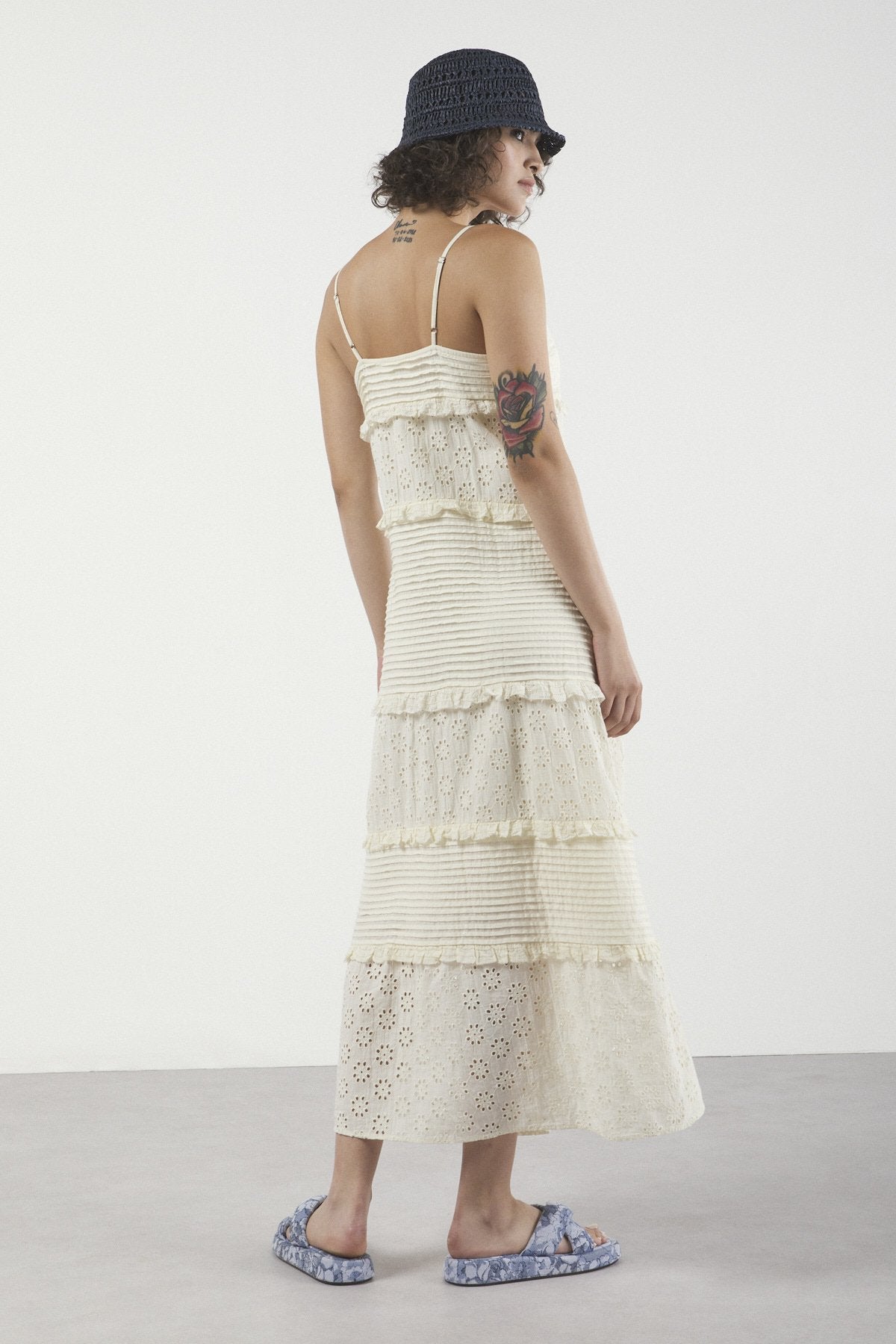 
                  
                    Broderie Anglaise Dress with Ruffles - Vaniglia
                  
                