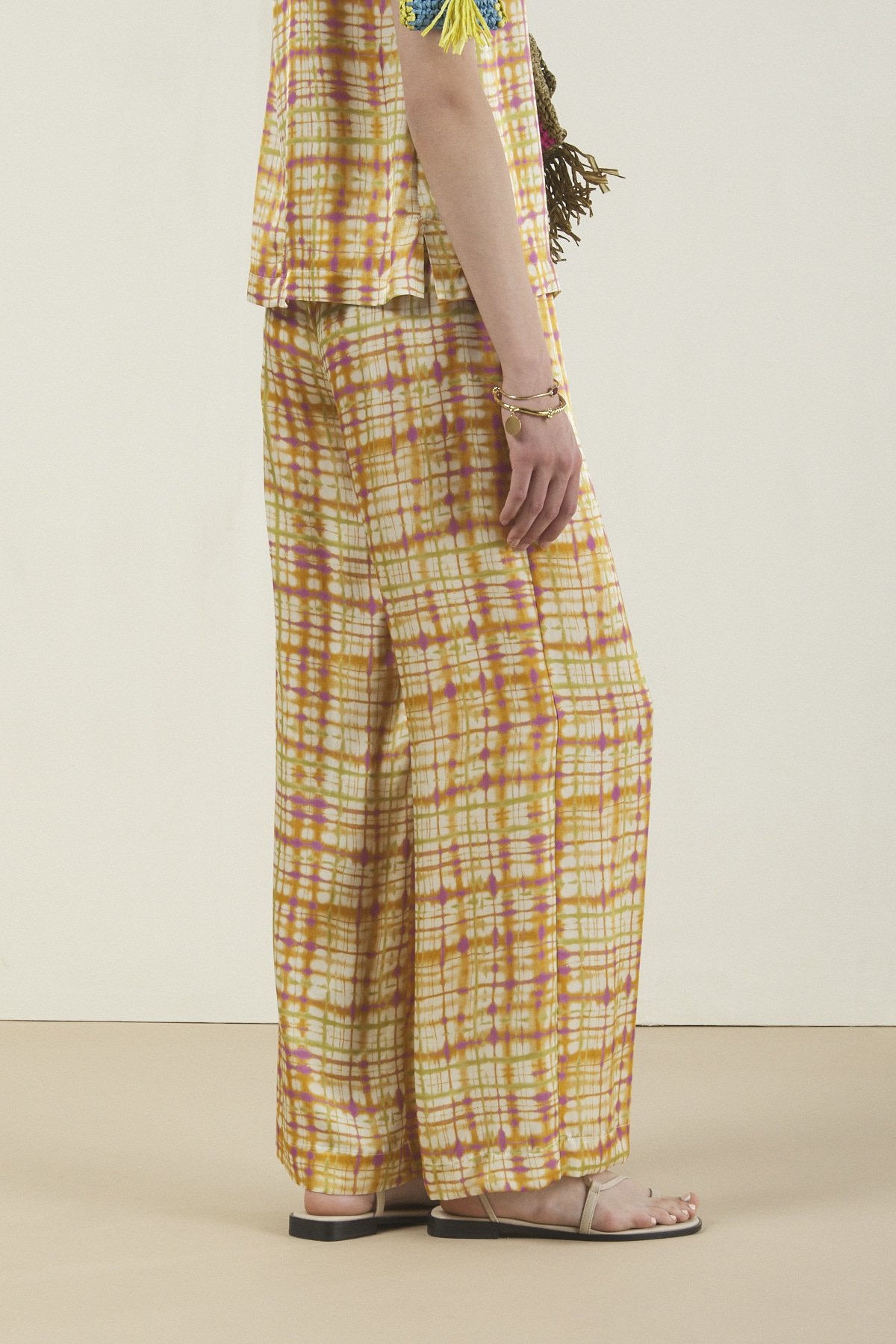 
                  
                    Printed Palazzo Trousers - Zafferano
                  
                