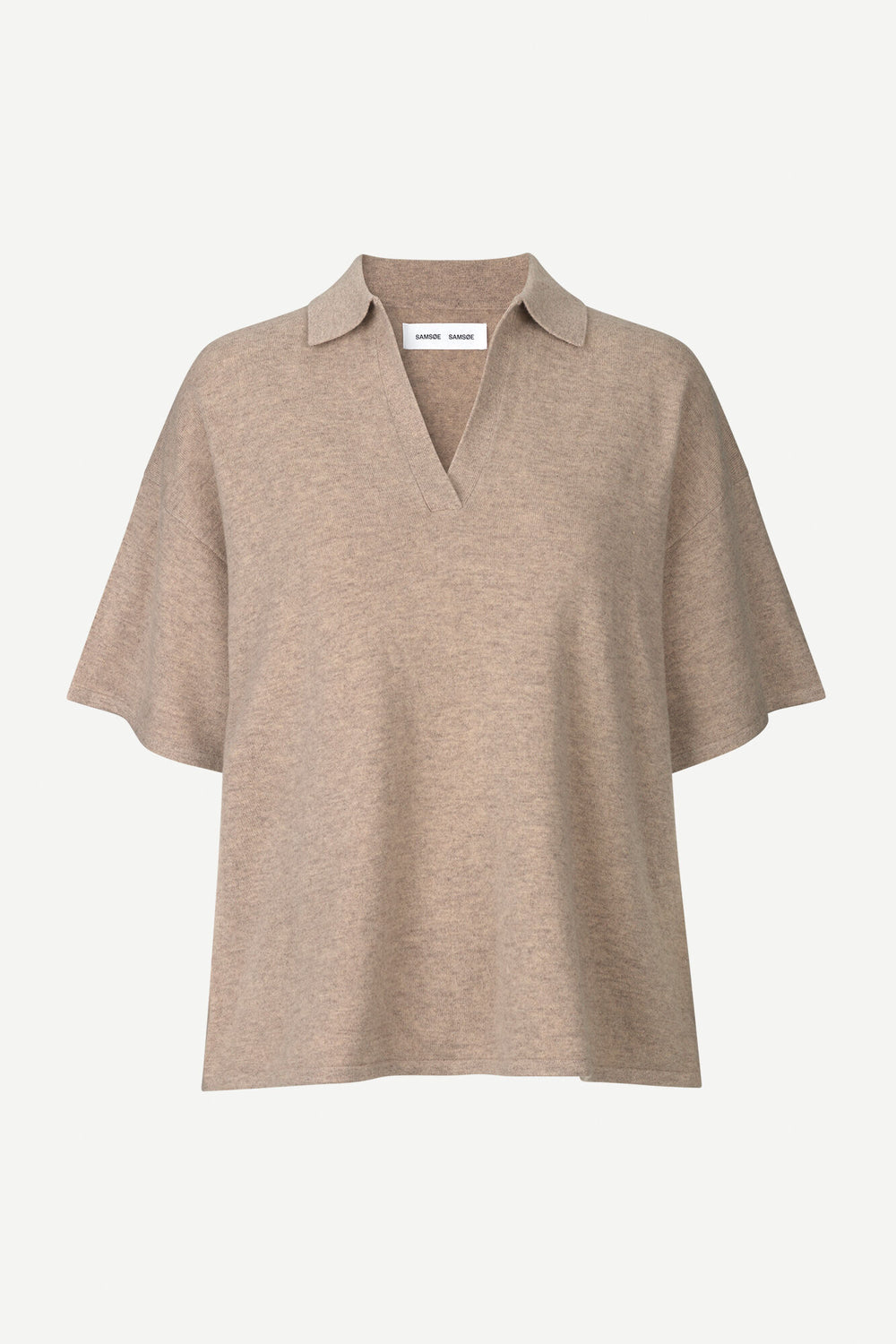 Samsøe Samsøe - Amaris ss polo - Warm Grey Melange