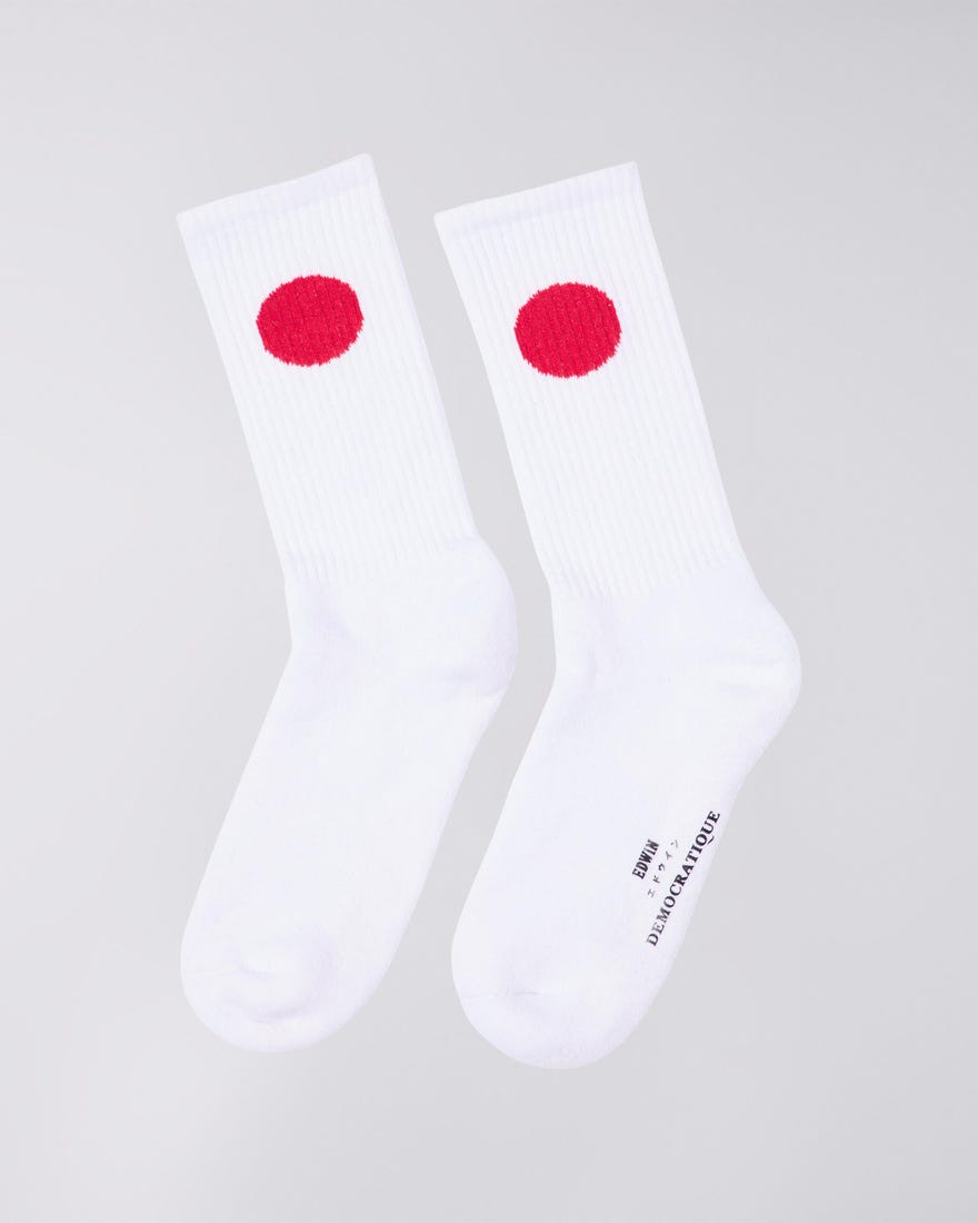 Japanese Sun Socks X Democratique - White