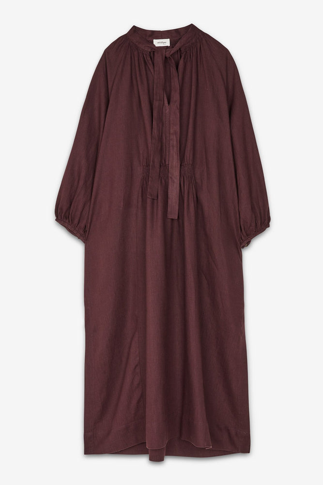 
                  
                    Linen Long Dress with Scarf Neck - Fico
                  
                