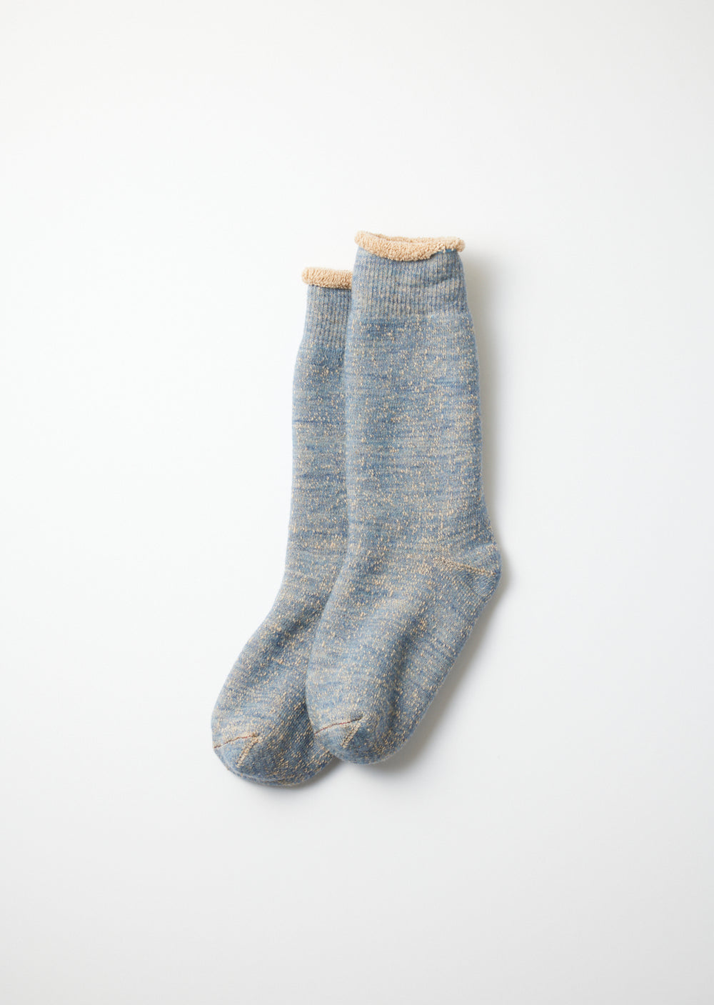 Double Face Crew Socks - Blue/Brown - R1001