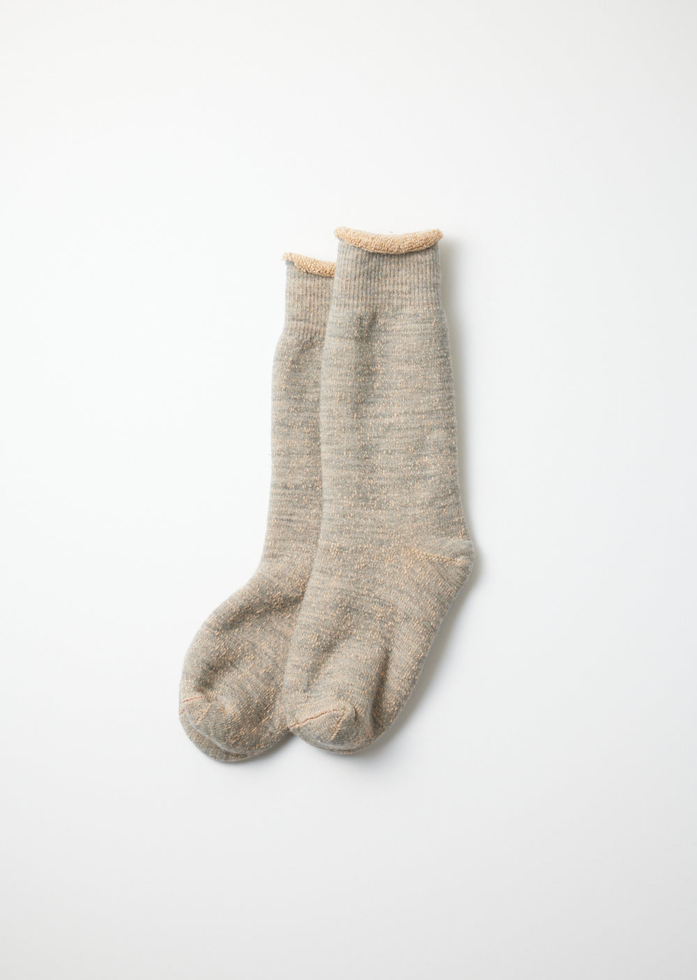 Double Face Crew Socks - Gray/Brown - R1001